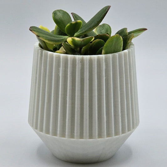 Pleated Planter, Pearl- 4 Inch