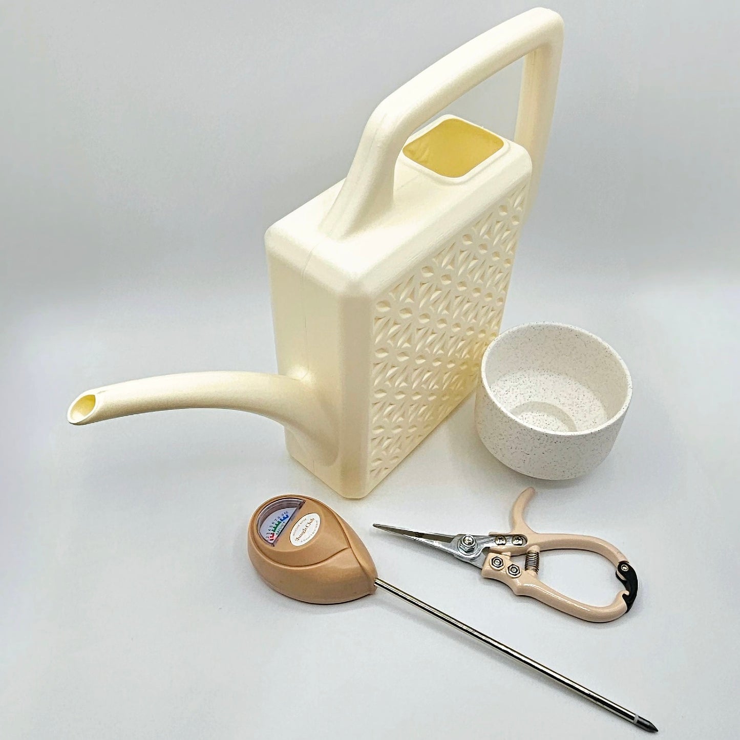 Breeze Block Watering Can - Ivory