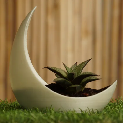 La Luna Crescent Moon Planter, Pearl