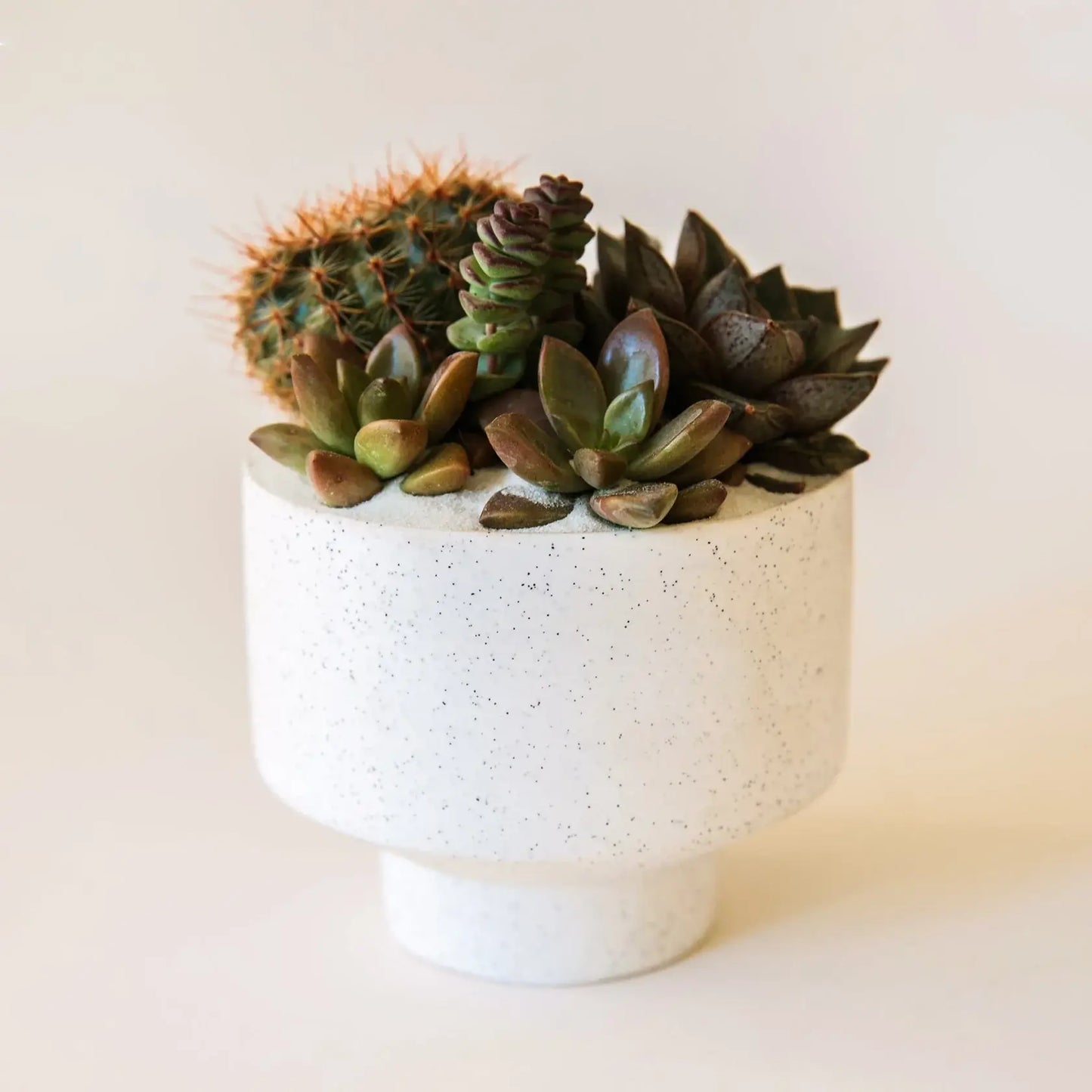 Speckle Footed Pot - White Small